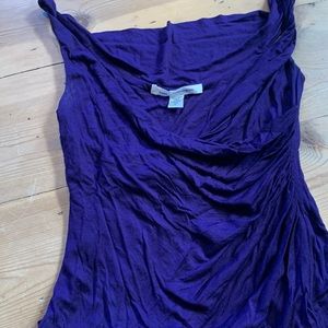 Diane Von Furstenberg size L deep purple drape twist tank top